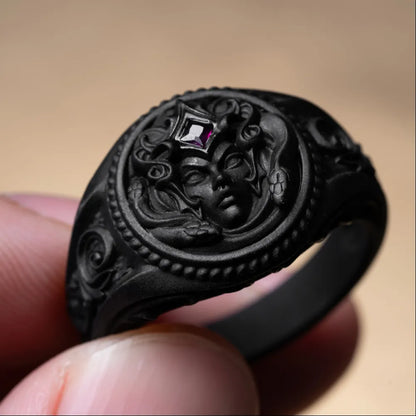 Medusa Signet Ring