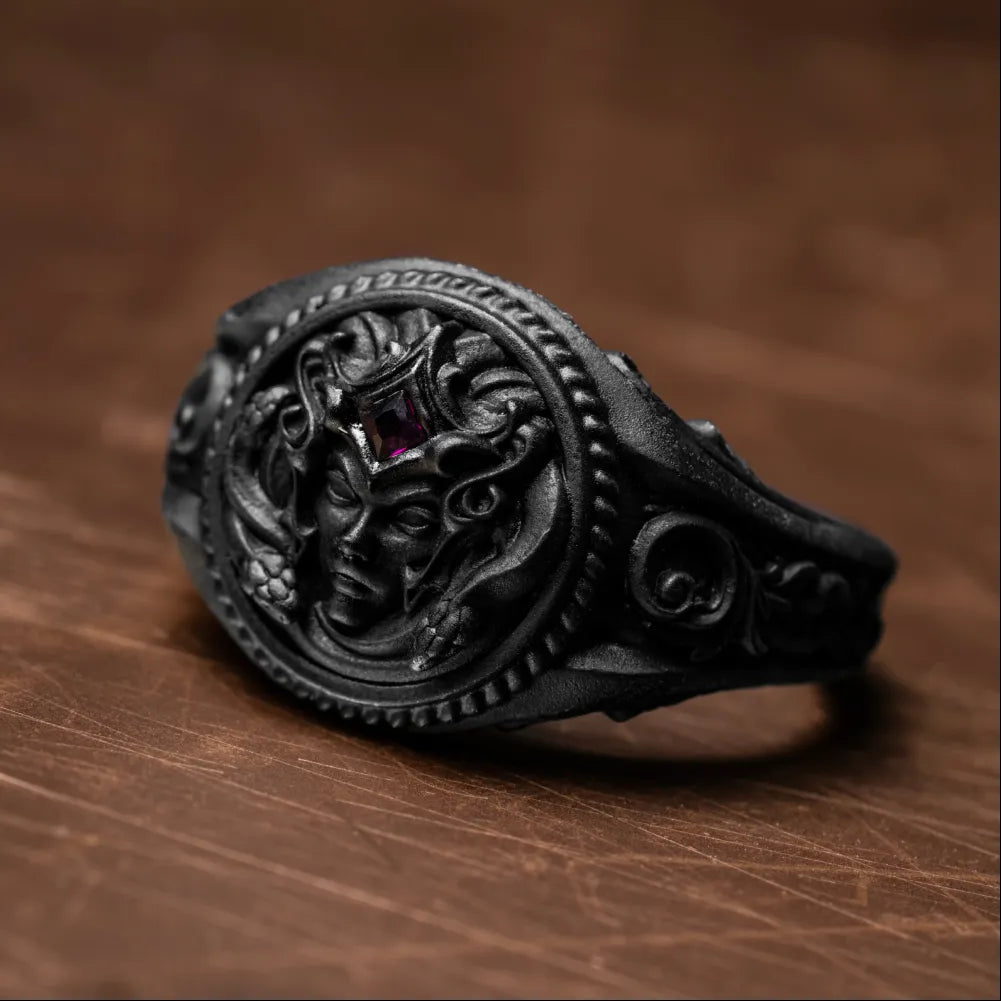 Medusa Signet Ring