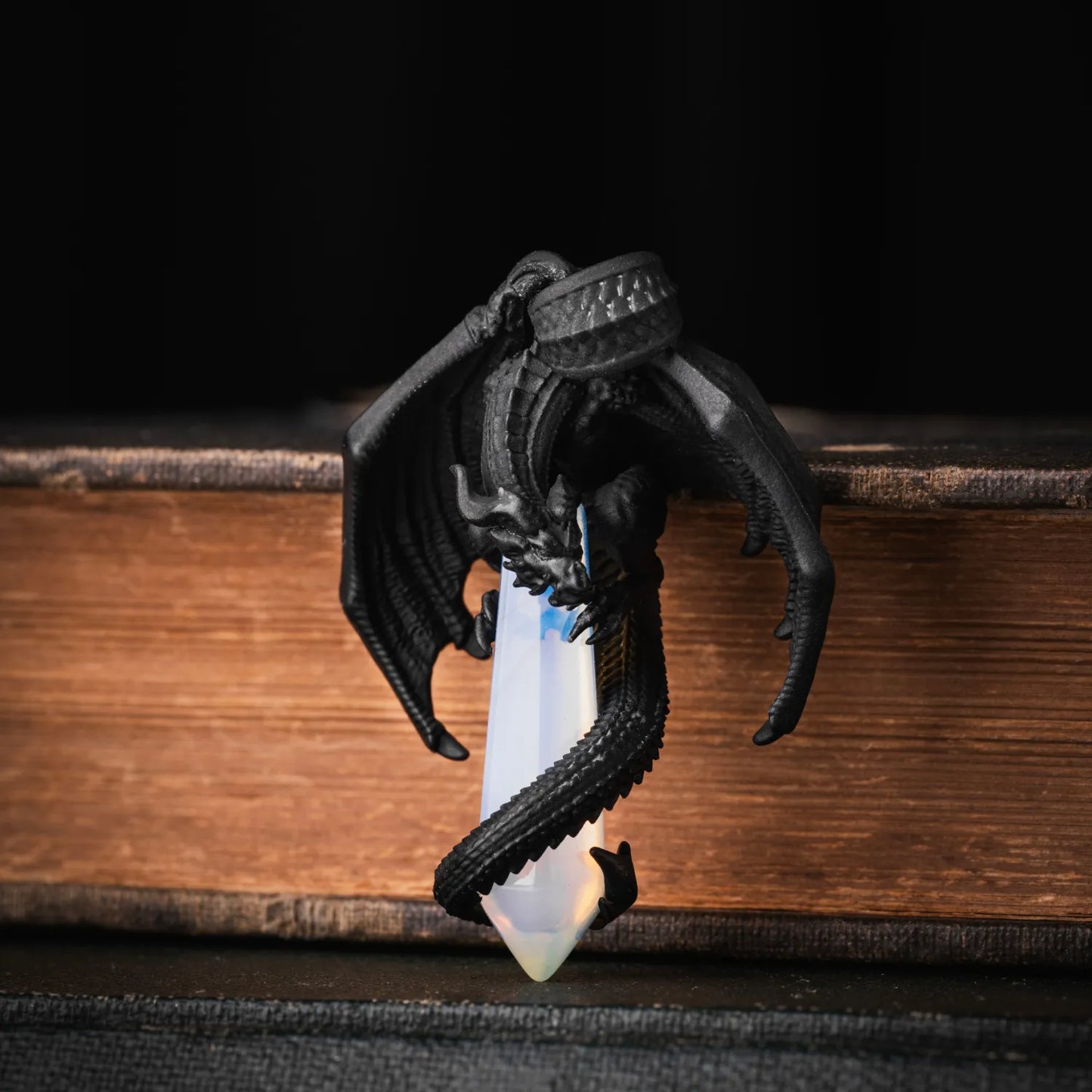 Customized Blackened Skybound Dragon Pendant Details 02