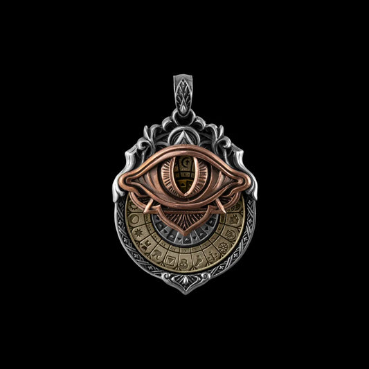 Customized Brass & Copper & White Bronze Tarot Vision Pendant