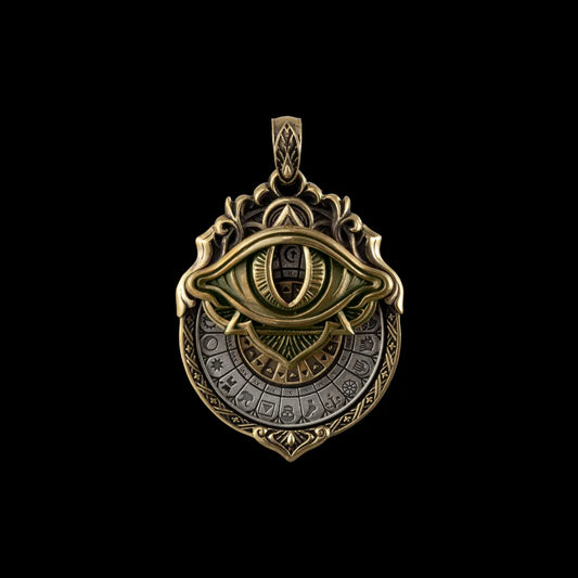 Customized Brass & White Bronze Tarot Vision Pendant