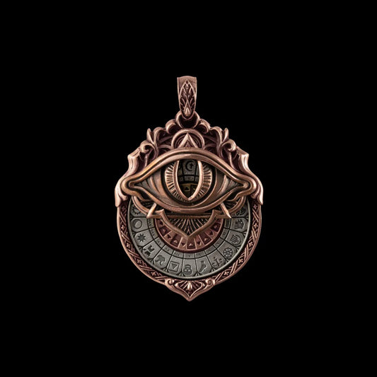 Customized Copper & White Bronze Tarot Vision Pendant