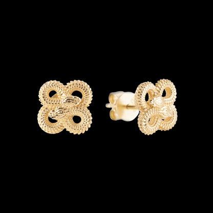 Customized 14K Gold Double Snake Stud Earrings