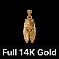 Cicada Pendant Full 14K Gold