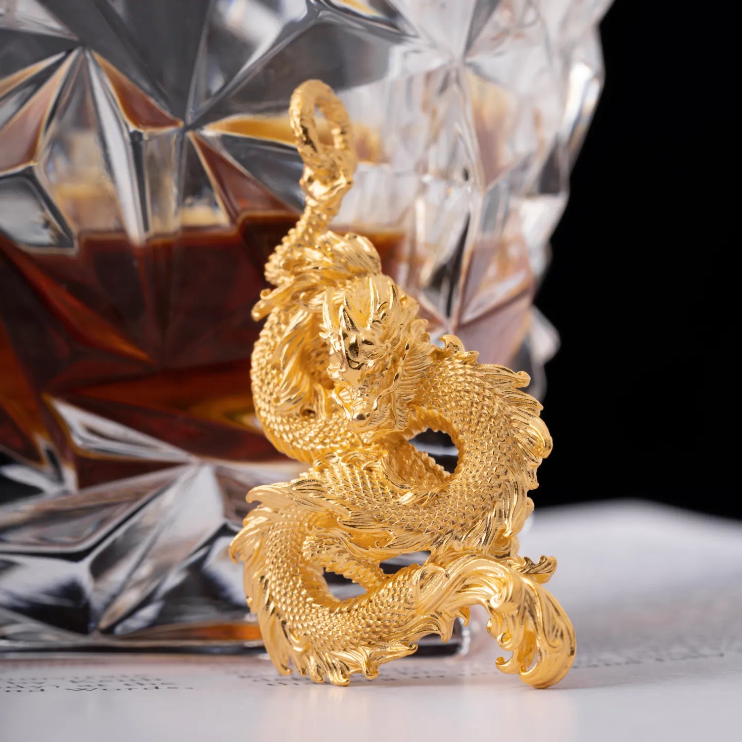 Gold dragon pendant discount