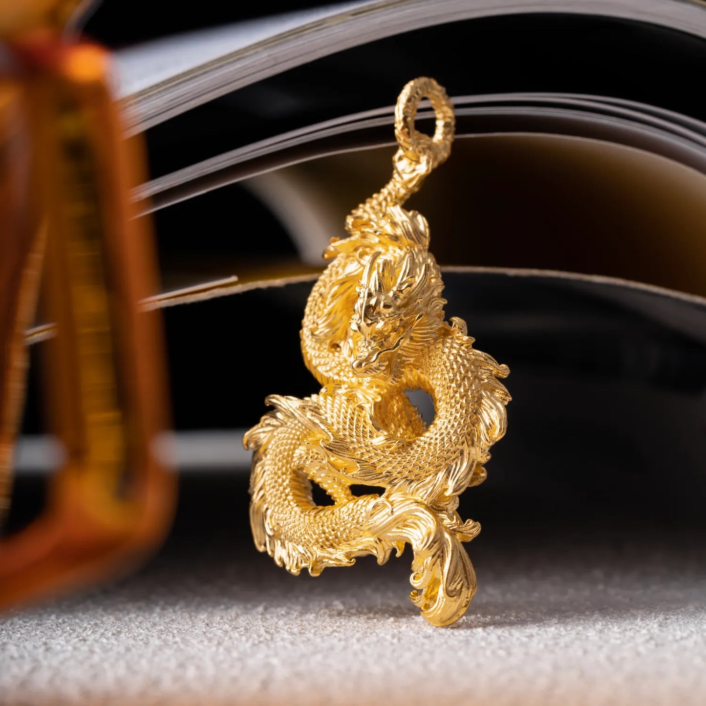 Customized 24K Gold Dragon Pendant Details 02
