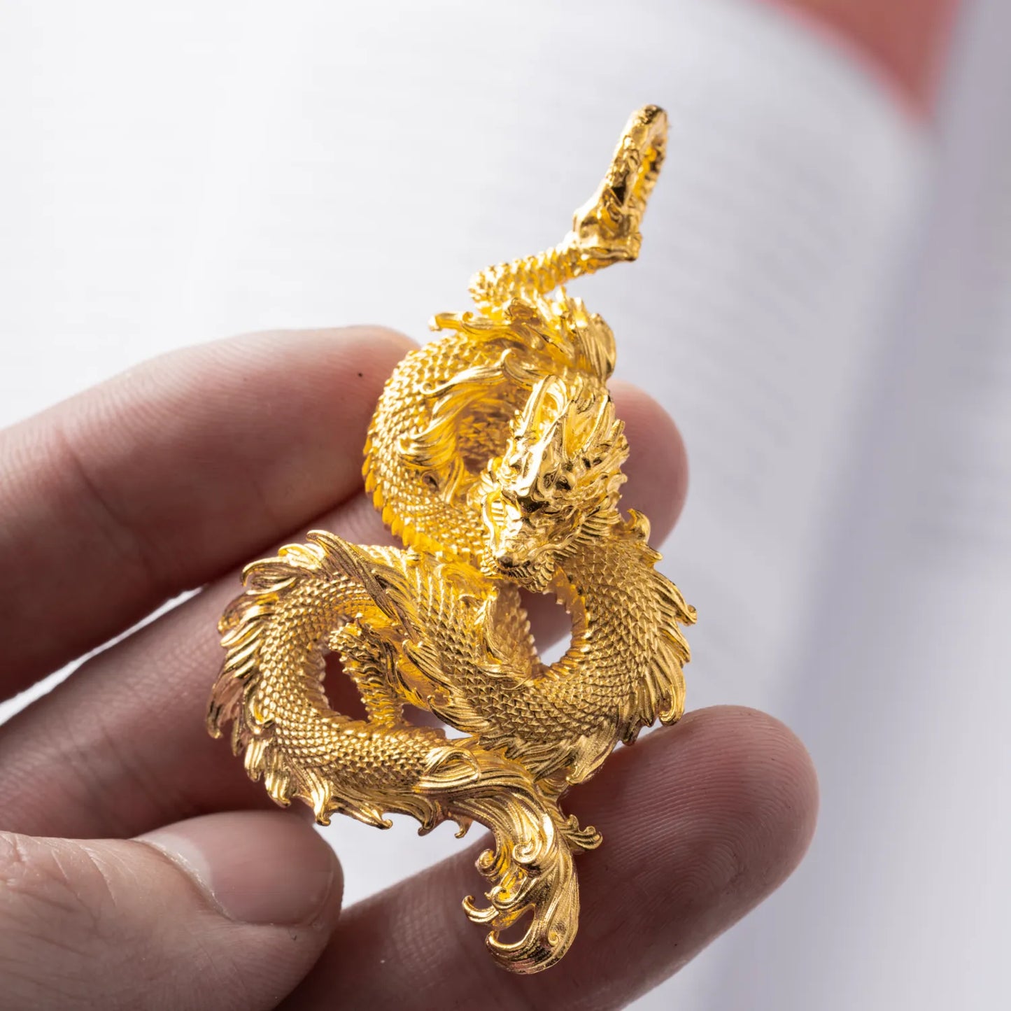 Customized 24K Gold Dragon Pendant Details 03