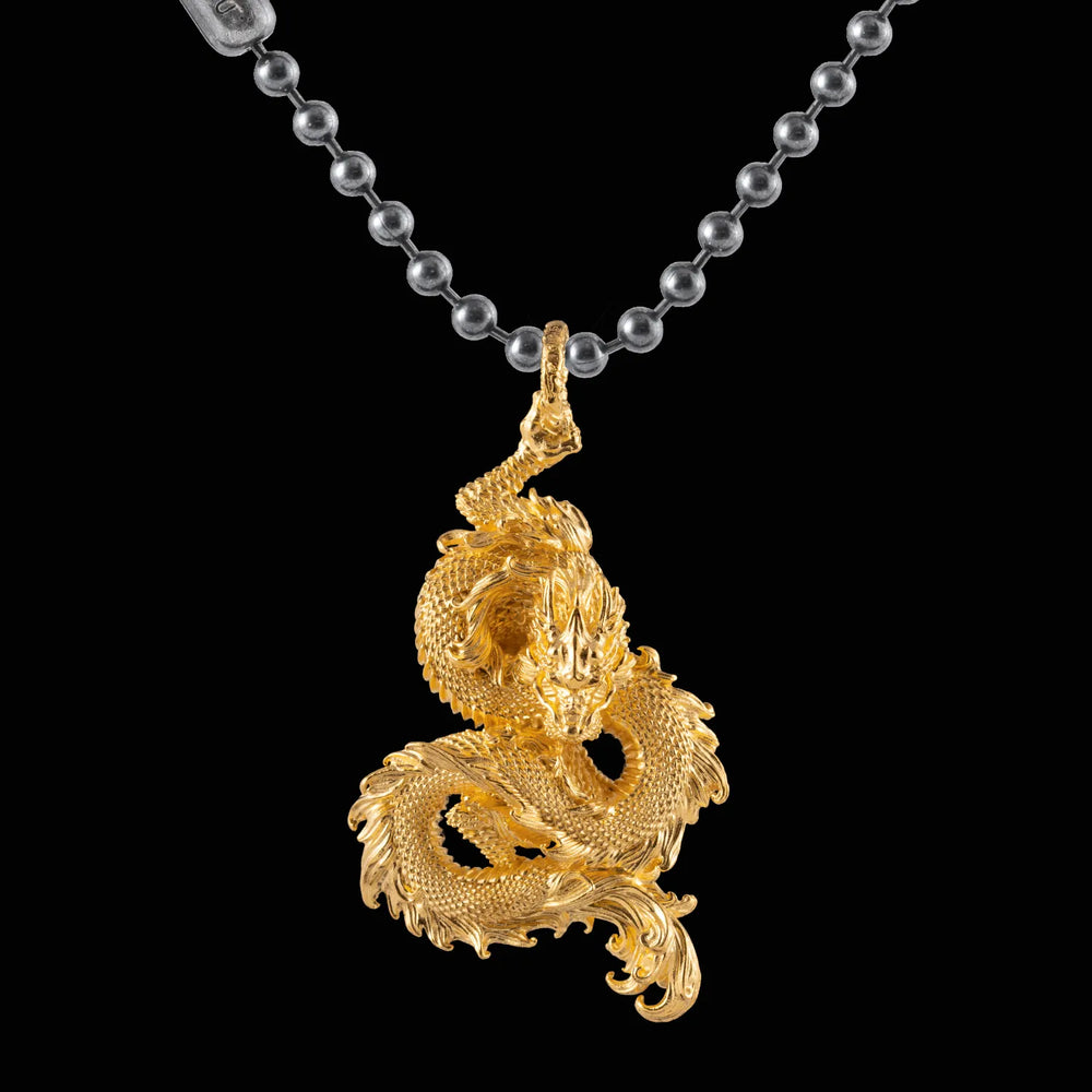 Lambert Cheng Sterling Silver or 24K Gold Plated Dragon Pendant w/ Chain main image 1