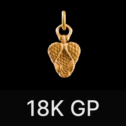 Rattlesnake Head Charm Gold Vermeil & Gemstone