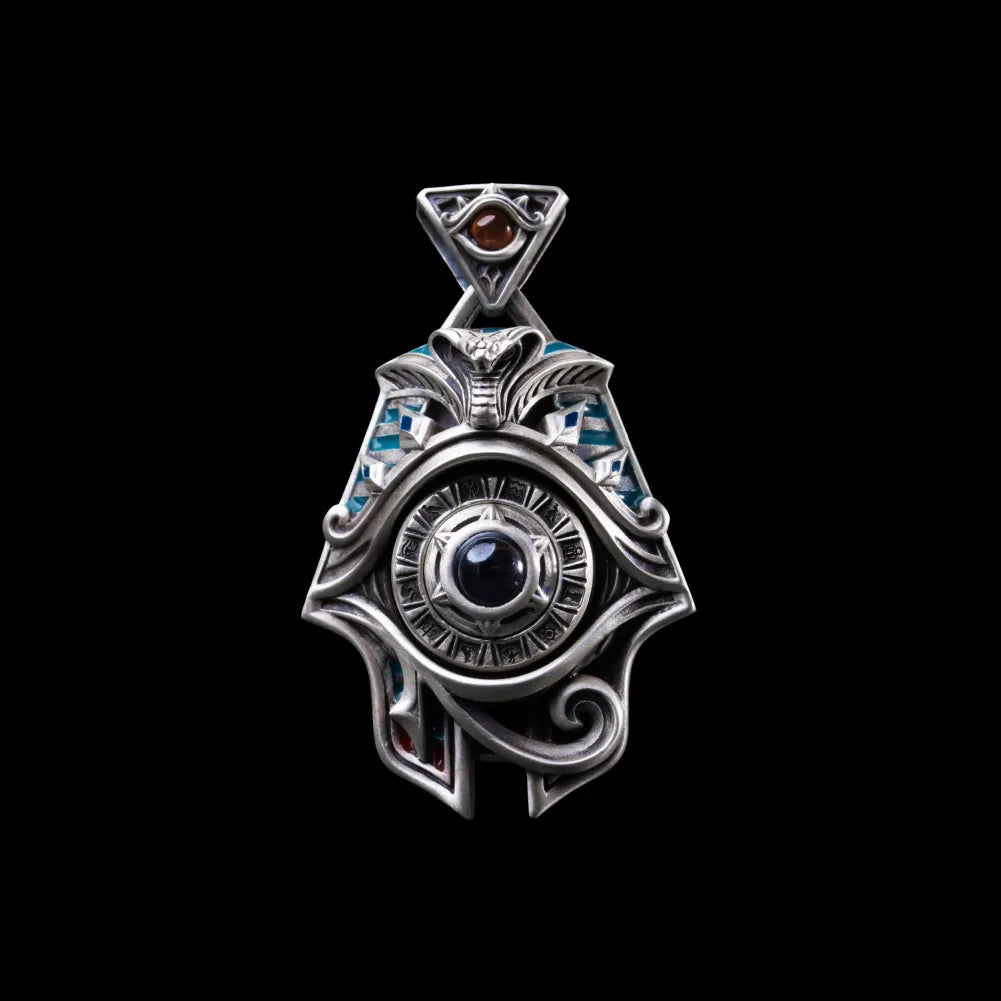 Customized OX.Silver Eye of Horus Spinner Pendant Details 1