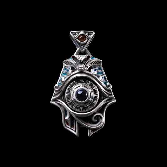 Customized OX.Silver Eye of Horus Spinner Pendant Details 1