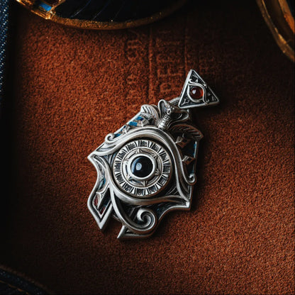 Customized OX.Silver Eye of Horus Spinner Pendant Details 2
