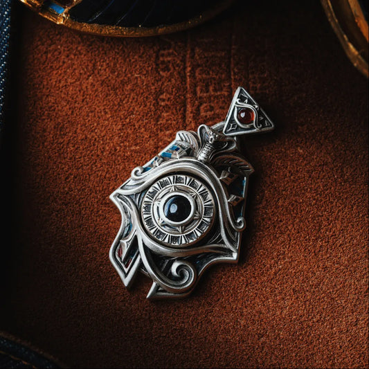 Customized OX.Silver Eye of Horus Spinner Pendant Details 2