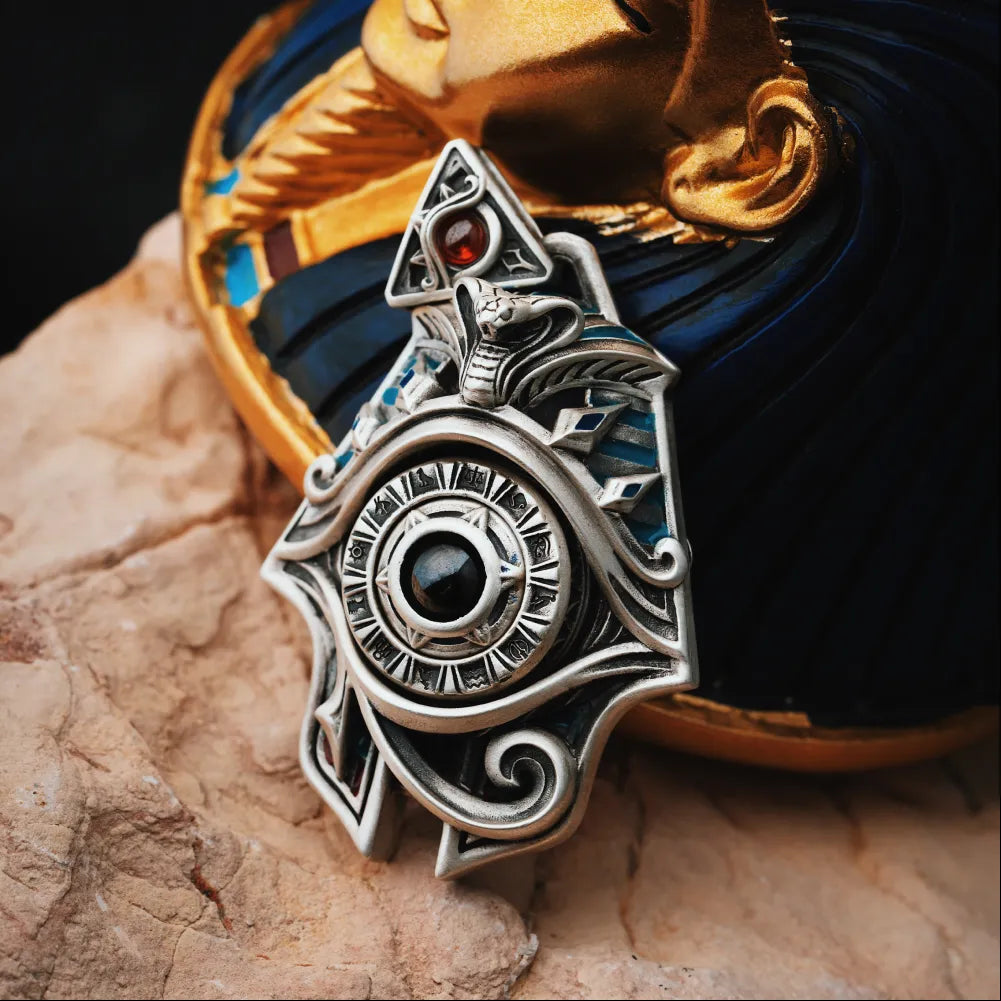 Customized OX.Silver Eye of Horus Spinner Pendant Details 8