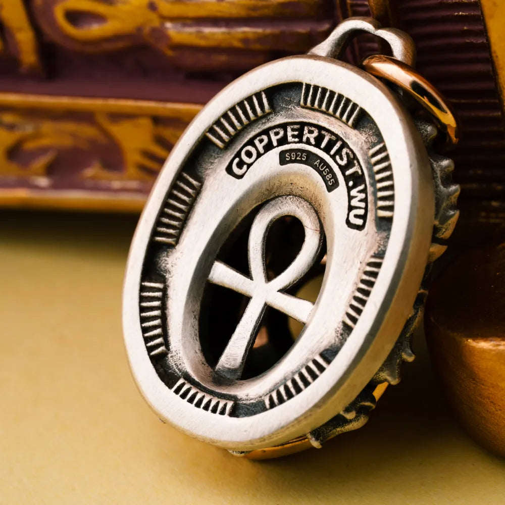 Customized OX.Silver With 14K Gold Scarab Pendant Details 06