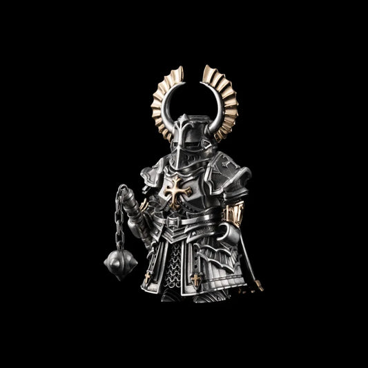 Customized OX.Silver With 18K Gold Crusader Figurine Details01