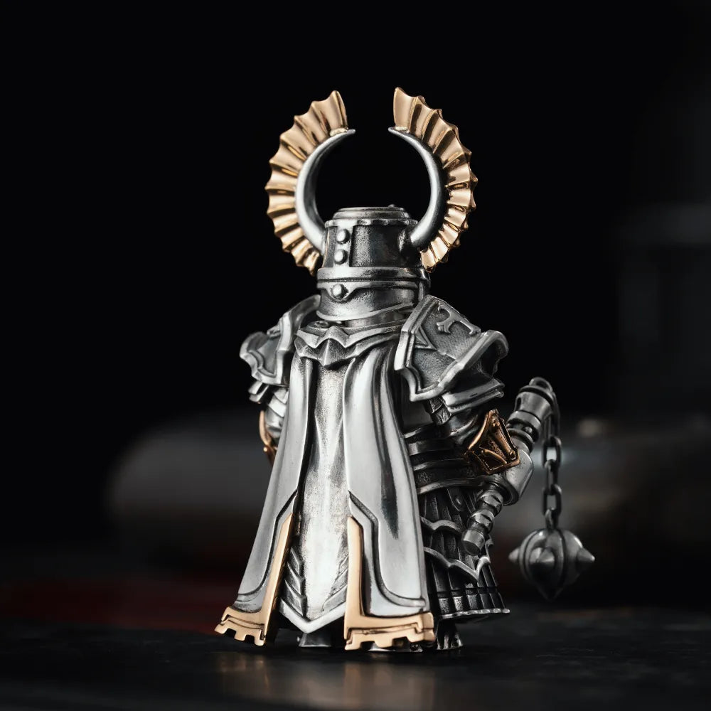 Customized OX.Silver With 18K Gold Crusader Figurine Details05