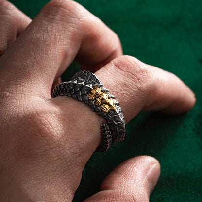 Customized OX.Silver With 24K Gold Dragon Scale Ring 2.0 Details 02