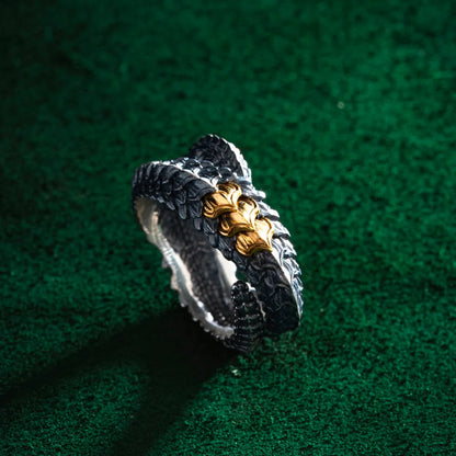 Customized OX.Silver With 24K Gold Dragon Scale Ring 2.0 Details 03