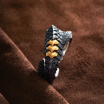 Customized OX.Silver With 24K Gold Dragon Scale Ring 2.0 Details 04