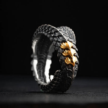 Customized OX.Silver With 24K Gold Dragon Scale Ring 2.0 Details 05