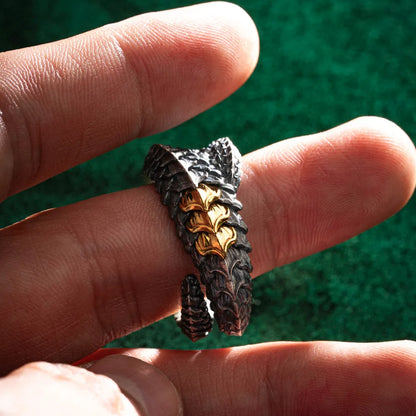 Customized OX.Silver With 24K Gold Dragon Scale Ring 2.0 Details 06
