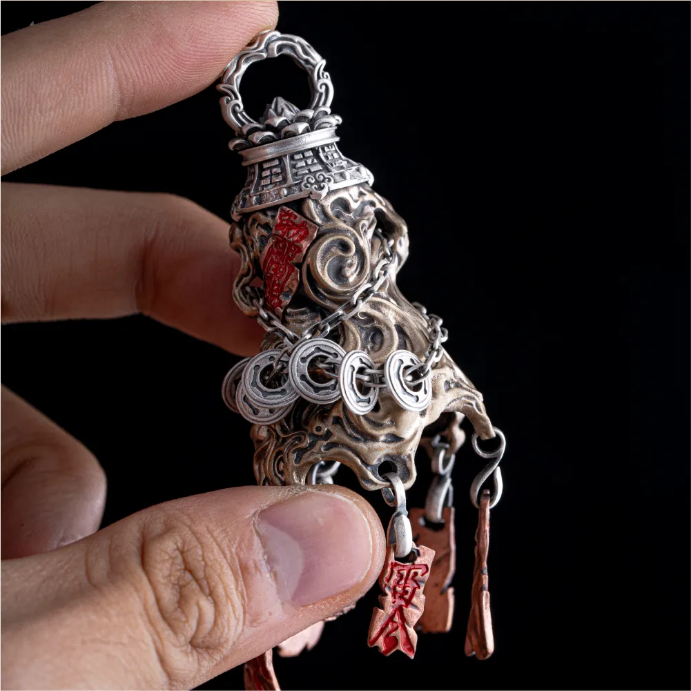 Customized Ox.Silver With Copper Stormroot Dao Bell Details 03