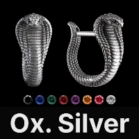 Cobra Earrings Oxidized Silver