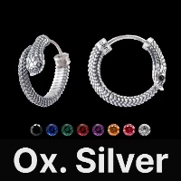 Hognose Snake Earrings Oxidized Silver & Gemstone