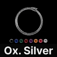 Ouroboros Bracelet Oxidized Silver & Gemstone