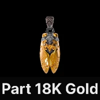Cicada Pendant Part 18K Gold