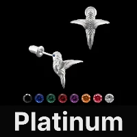 Hummingbird Earrings Platinum & Gemstone