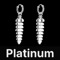 Rattlesnake Tail Earrings Platinum