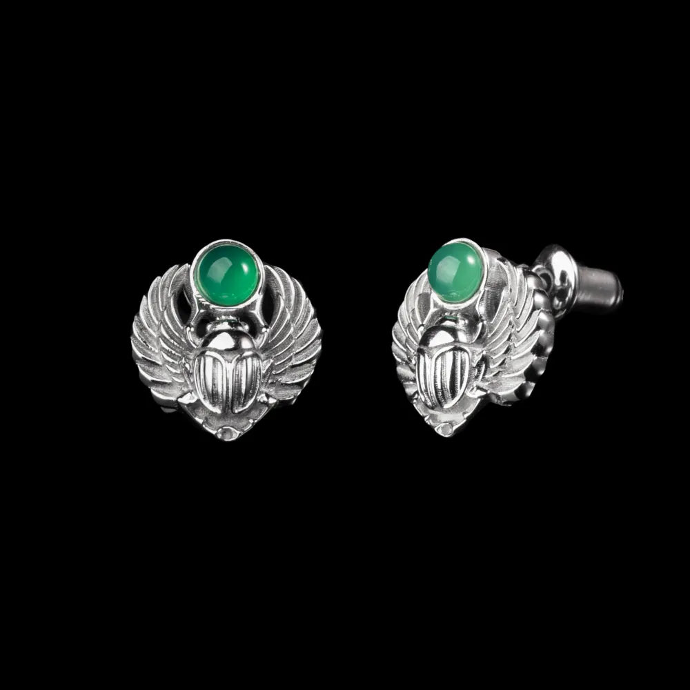 Customized Platinum Scarab Studs Details 01