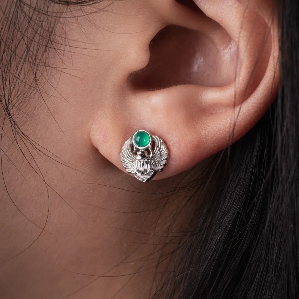 Customized Platinum Scarab Studs Details 02