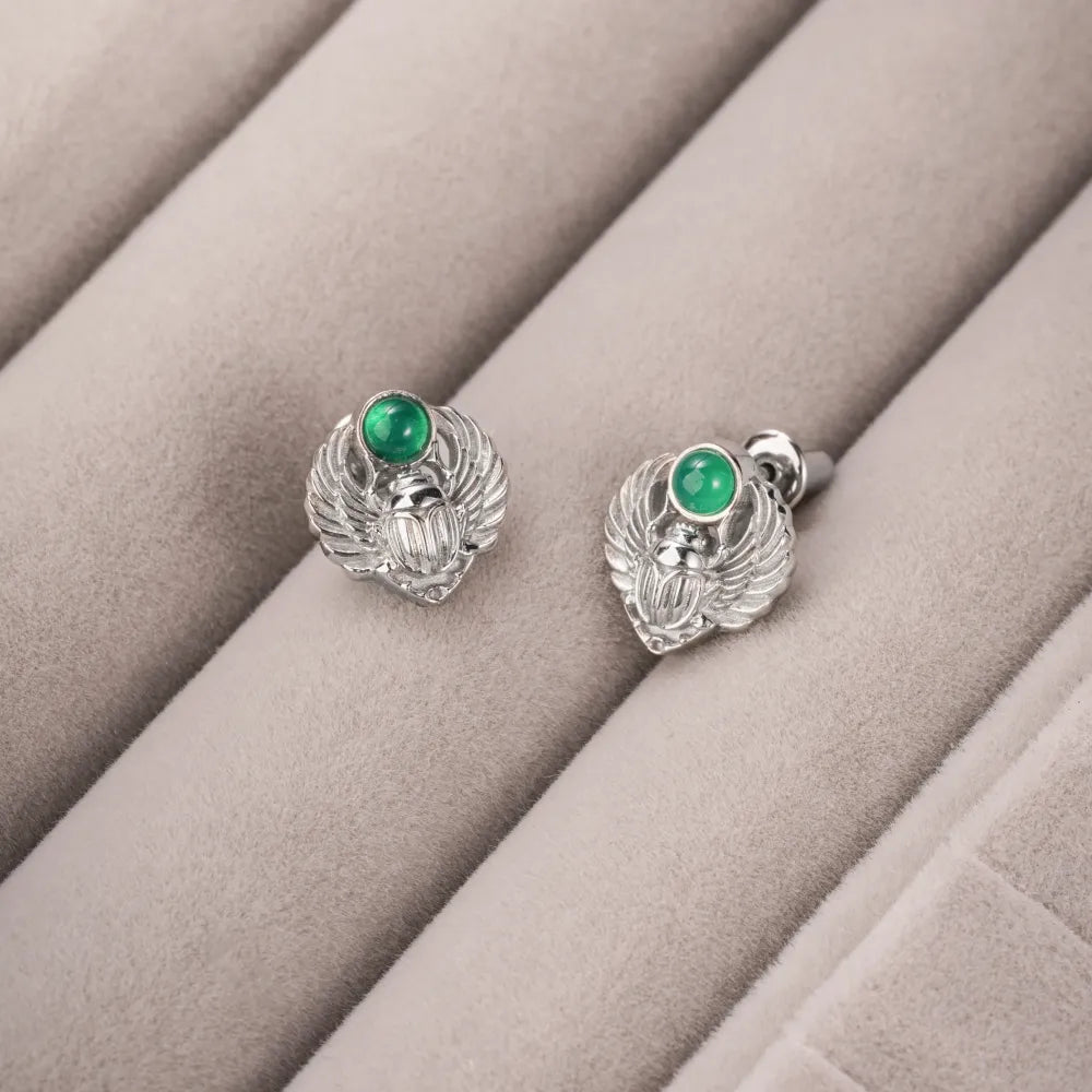 Customized Platinum Scarab Studs Details 03