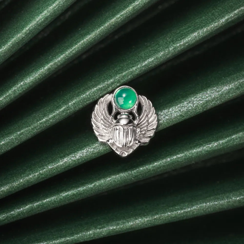 Customized Platinum Scarab Studs Details 04