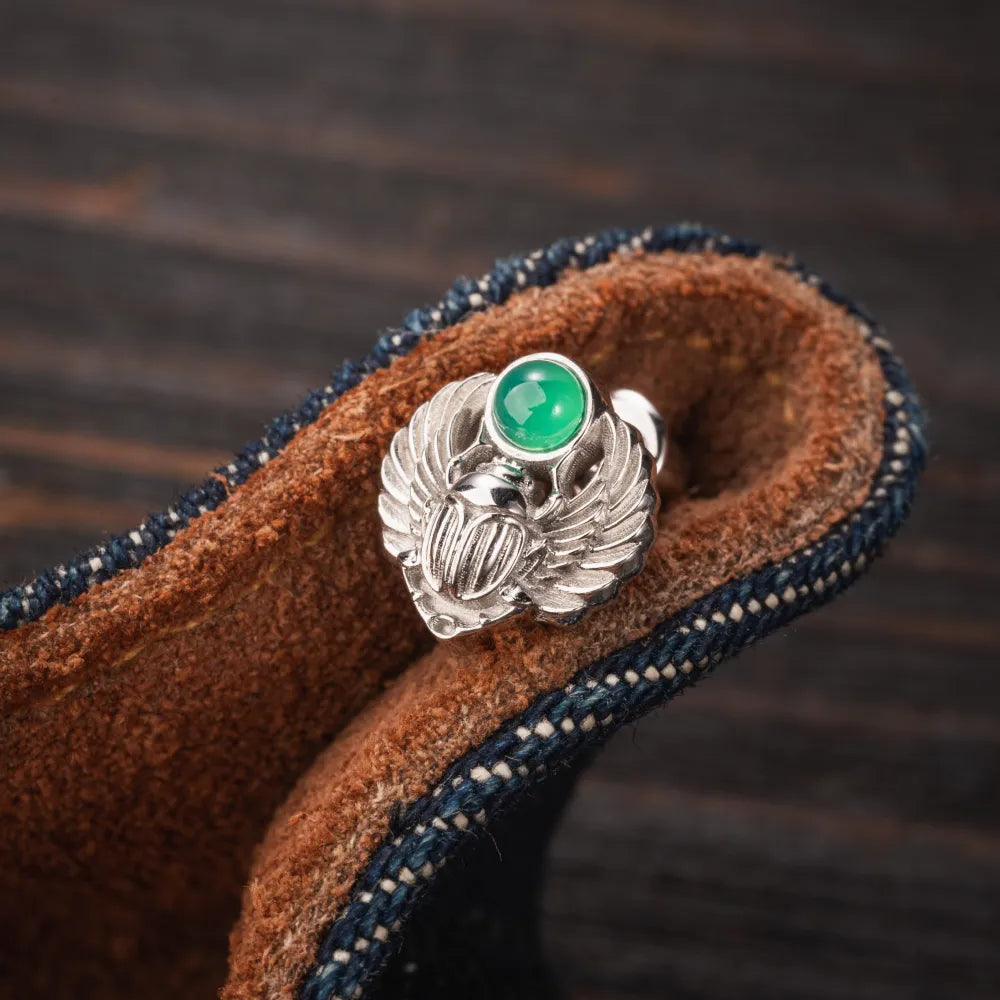 Customized Platinum Scarab Studs Details 05