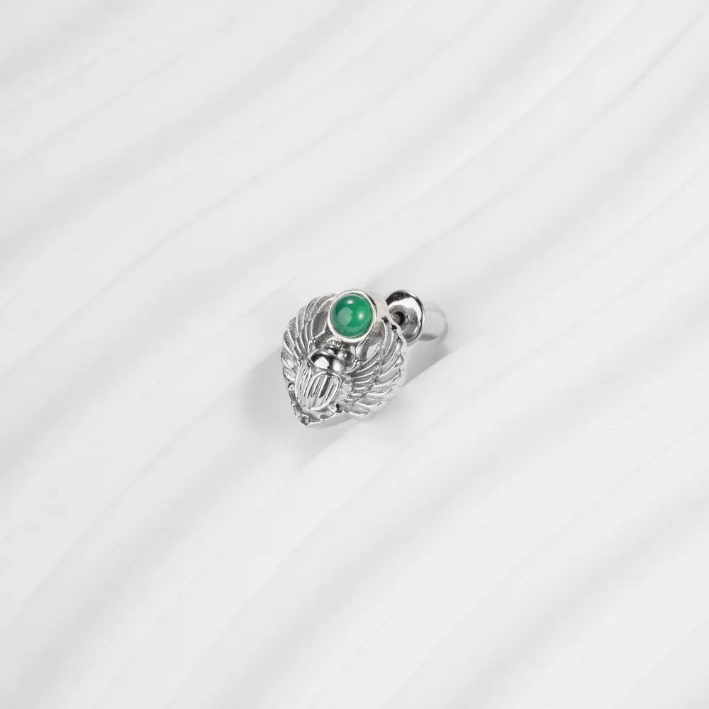 Customized Platinum Scarab Studs Details 07