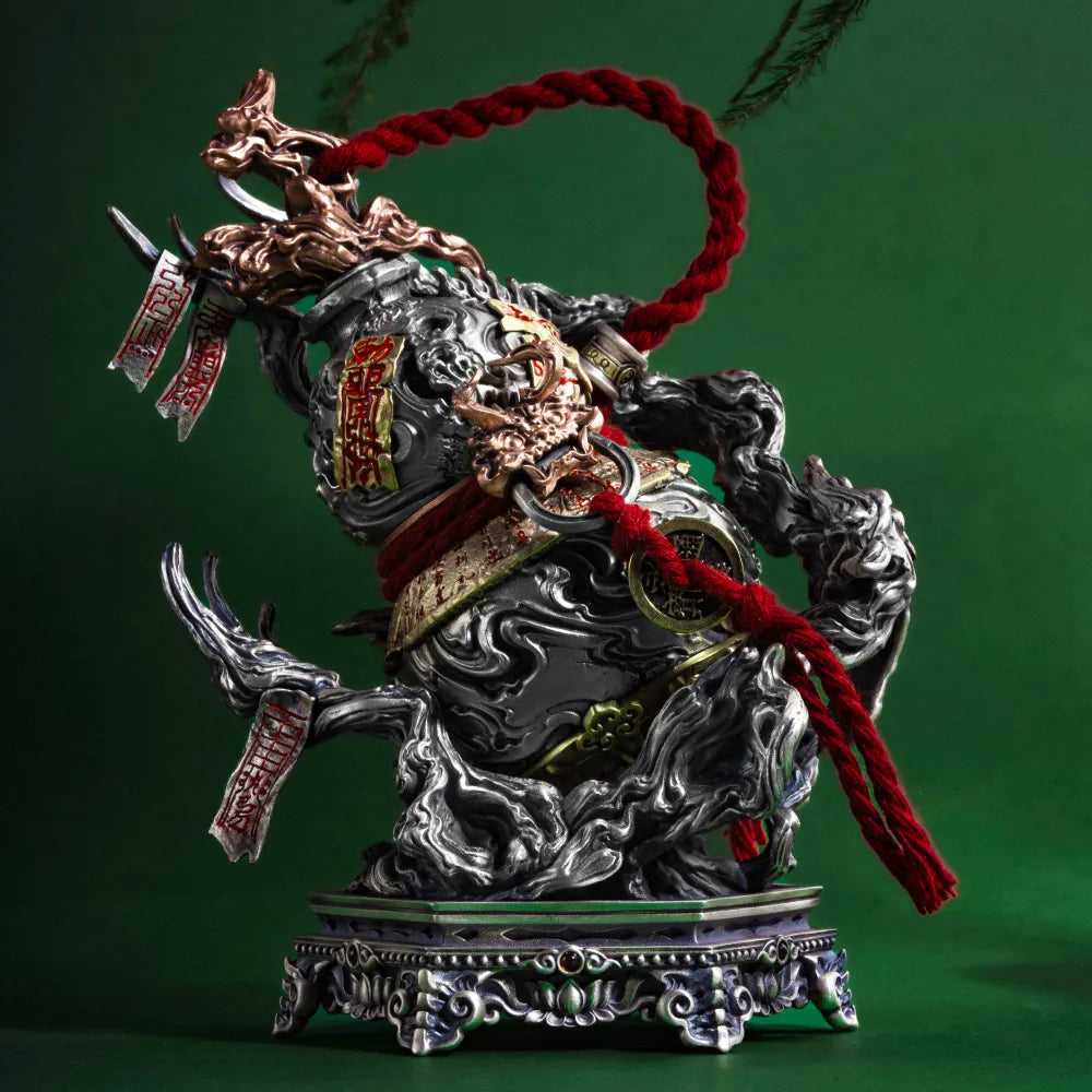 Customized Silve Dragon Spine Blade Gourd Stand Details03