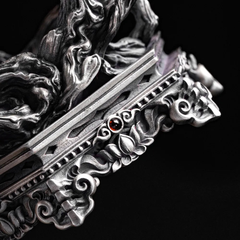 Customized Silve Dragon Spine Blade Gourd Stand Details04