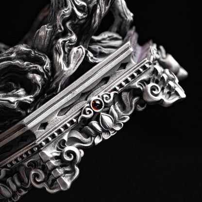 Customized Silve Dragon Spine Blade Gourd Stand Details04