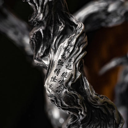 Customized Silve Dragon Spine Blade Gourd Stand Details05