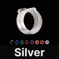 Amphisbaena Triple layer Ring Silver & Gemstone