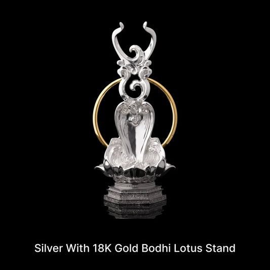 Customized Silver Bodhi Lotus Stand Details 09