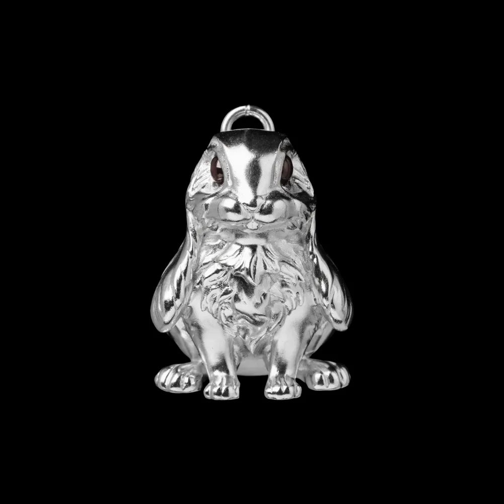 Customized Silver Bunny Bell Details 01