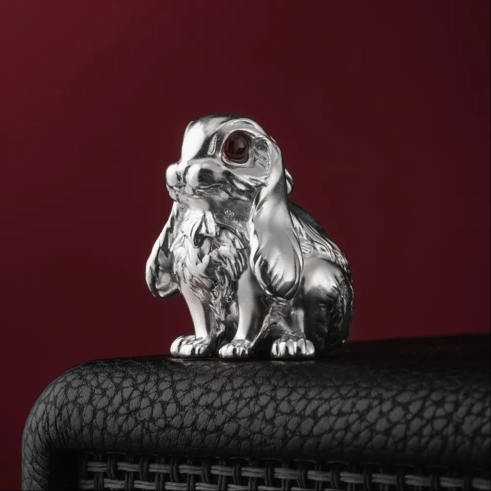 Customized Silver Bunny Bell Details 02