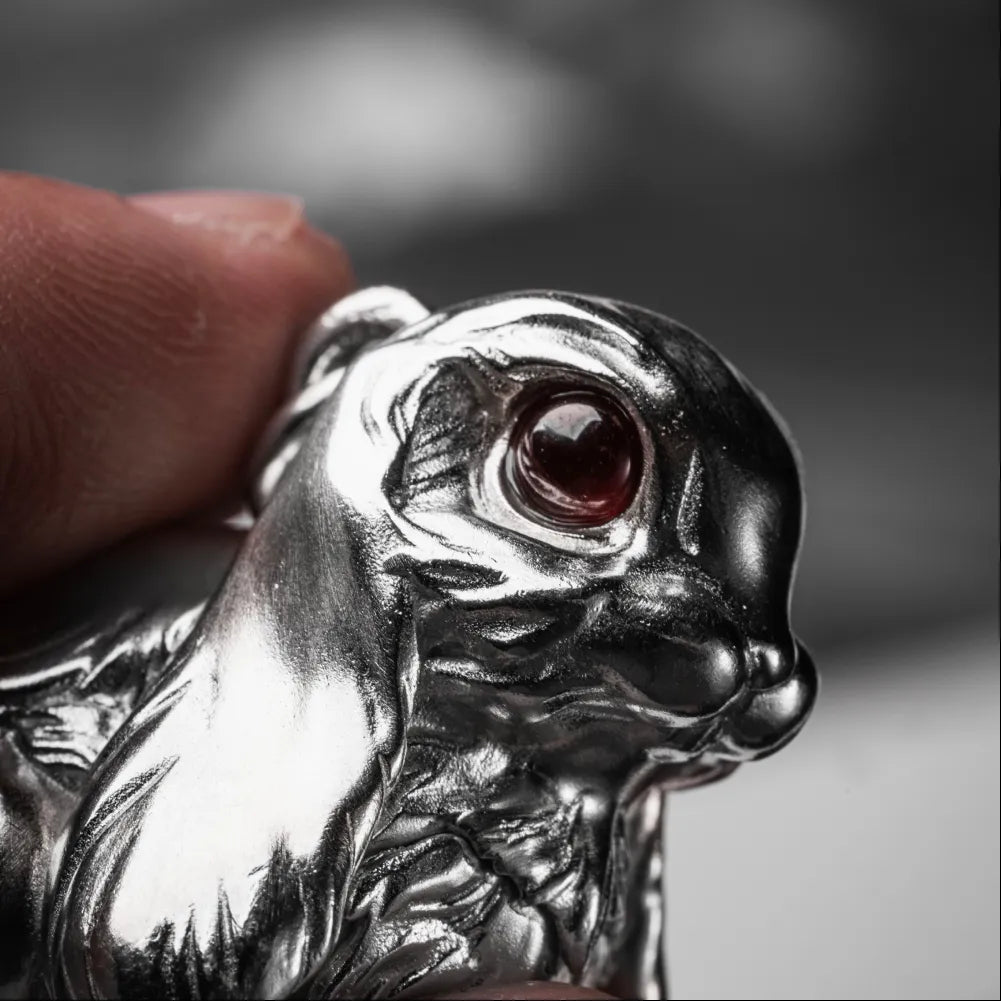 Customized Silver Bunny Bell Details 04