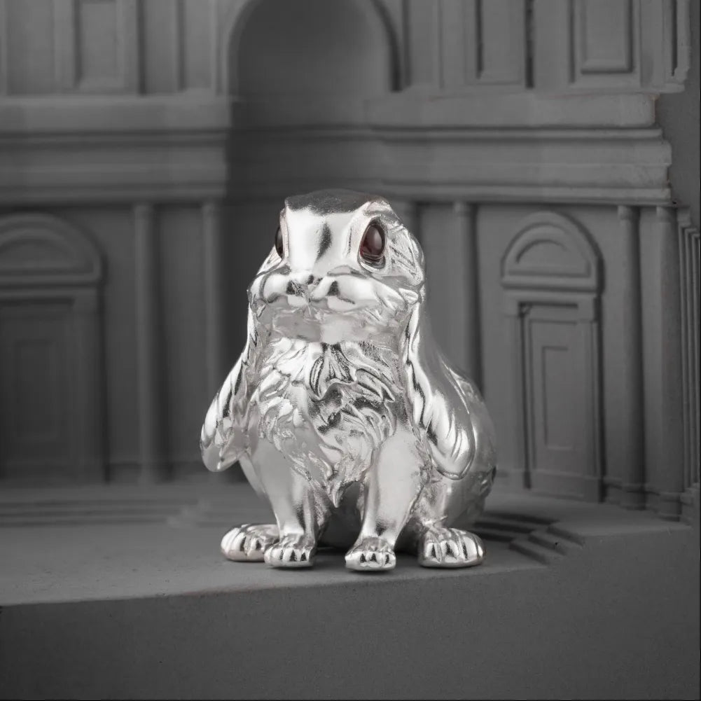 Customized Silver Bunny Bell Details 06