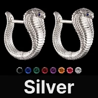 Cobra Earrings Silver & Gemstone